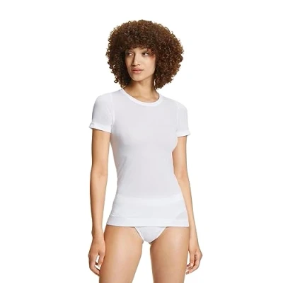 Image of FALKE Women&#039;s Ultralight Cool Round Neck W S/S TS Functional Yarn Quick Dry 1 Piece Base Layer Top, White (White 2860), M