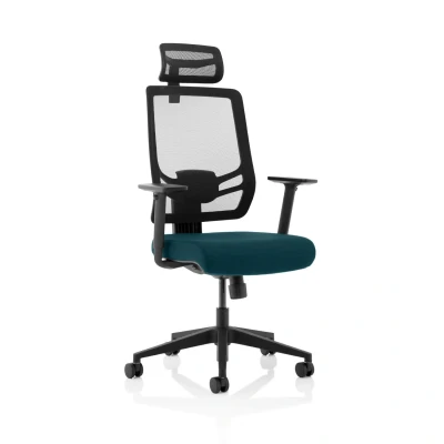 Image of Ergo Twist Bespoke Fabric Seat Maringa Teal Mesh Back with Headrest