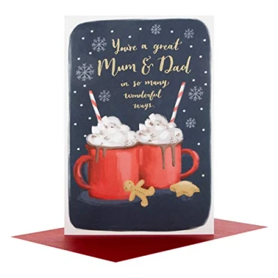 Image of Hallmark 25497399 Mum and Dad Medium Christmas Card &quot;Wonderful&quot;