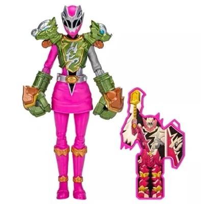 Image of Power Rangers Dino Fury Smash Armor Pink Ranger 6 Inch Action Figure Toy Inspired by TV Show with Weapon Accessories for Ages 4 and Up