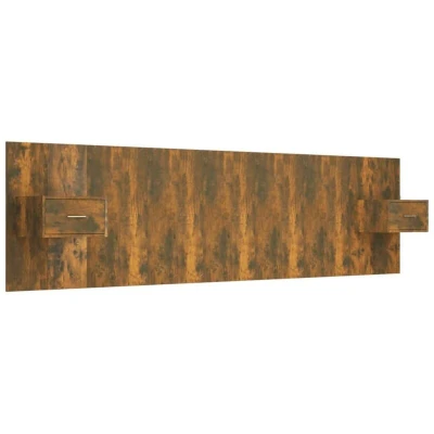 Image of Bed Headboard with Cabinets Smoked Oak Engineered Wood Vidaxl