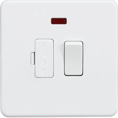 Image of KnightsBridge Screwless 13A Switched Fused Spur Unit with Neon Matt White