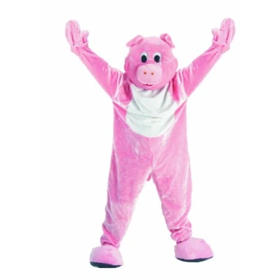 Image of Dress Up America Kids Pig Mascot Costume Set, Pink, Ages 12 14 (Waist 34 38 Inch, Height 50 57 Inch)