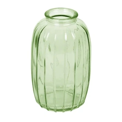 Image of Talking Tables Green Glass Bud Vase for flowers, stylish single stem elegant wedding table centrepiece decorations window sill decor, garden parties, summer dining, mantle styling, and gifting 12cm