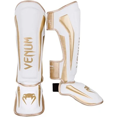 Image of Venum, Elite Standup Shin Guards, Men&#039;s, XL, White/Gold