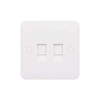 Image of Schneider Electric Lisse White Moulded Double Data Socket, CAT5E, RJ45, GGBL7072C5S,