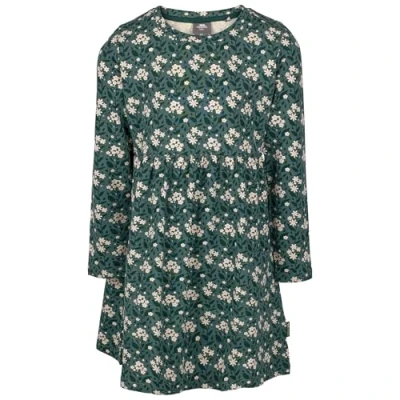 Image of Trespass Girls Long Sleeve Floral Dress with Pockets Junie
