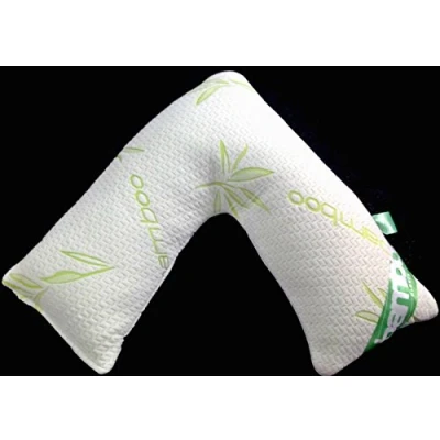 Image of Uzzydeals Ltd New V Shape Large Bamboo Memory Foam Neck Support Pillow Orthopedic &amp; Pregnancy