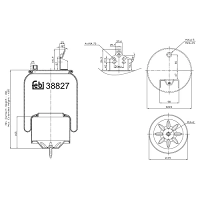 Image of 20427800, 20427803, 20456150, 20531984, 20582206 Boot, air suspension FEBI BILSTEIN 38827 Rear Axle Left, Right