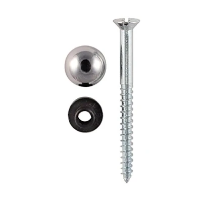 Image of TIMCO Mirror Screws Dome Head Chrome 8 x 1 1/4