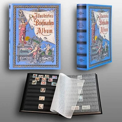 Image of Prophila Collection Stamp Collector&#039;s Album with 60 Black Refill Sheets Heritage Design II