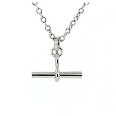 Image of T Bar Necklace Sterling Silver Chain 2cm Albert Pendant (22)
