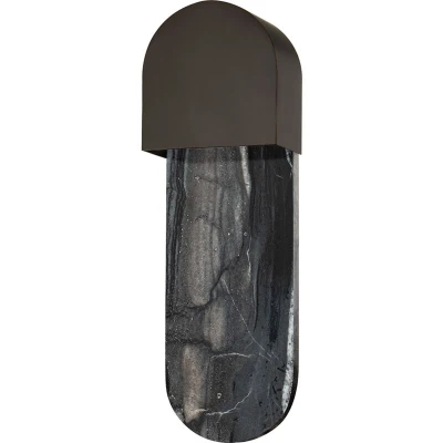 Image of Hobart 1 Light Wall Sconce Black Brass