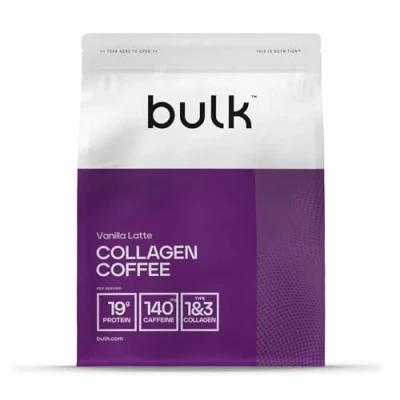 Image of Bulk Collagen Coffee, High Protein, Vanilla Latte, 500 g, 20 Servings, Packaging May Vary