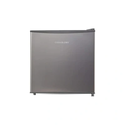 Image of Cookology MFR45SS Small Table Top Mini Fridge for Counter Tops 46 Litre Capacity, Reversible Door, Adjustable Temperature Control and Legs with Chiller Box In Silver