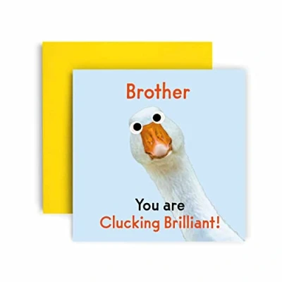 Image of Huxters Birthday Cards for Men You are Clucking Brilliant Brother Card him Funny Fathers Day Fun Happy 14.8cm (Brother)