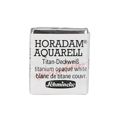 Image of Schmincke HORADAM® AQUARELL Finest Artists&#039; watercolours, 101 Titanium Opaque White, 14 044, 1/2 pan