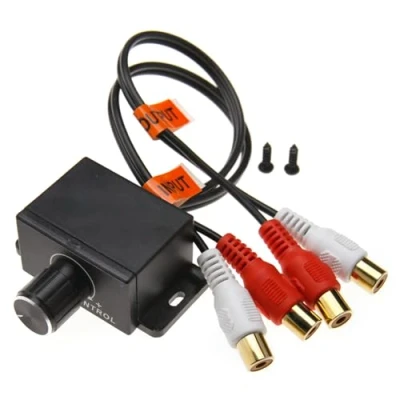Image of YINETTECH Car 4 RCA&#039;s Amplifier Audio Bass RCA Gain Level Volume Controller