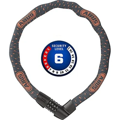Image of ABUS Chain Lock Tresor 1385/75, Combination Lock, Made of Hardened Steel, 6 mm Square Chain, Security Level