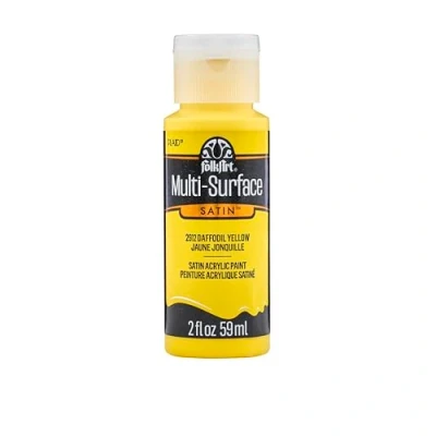 Image of FolkArt Multi Surface Satin Acrylic Paint, Daffodil Yellow, 59 ml (Pack of 1)