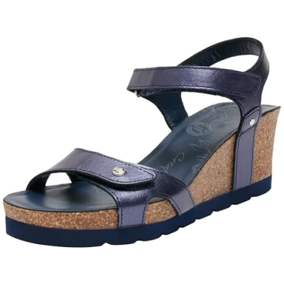 Image of Panama Jack Julia Shine Platform sandals, Women&#039;s, Size: 5, Marino/navy Leather