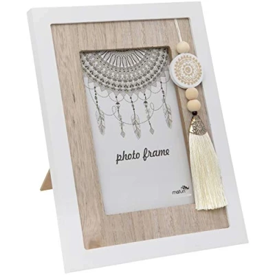 Image of Wood Tassel Photo Frame 5 x 7 inch / 13 18 cm