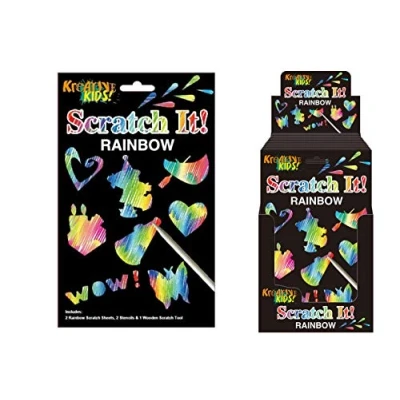 Image of KandyToys Scratch It! Rainbow Art Kids Kit With Stencils