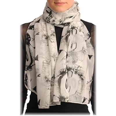 Image of LissKiss Marilyn Monroe On White Designer Scarf