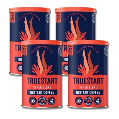 Image of TrueStart Barista Grade Super Blend Instant Coffee 100g 4 pack, Premium Freeze Dried, Smooth Rich Beans Roast, 100% Full Flavour