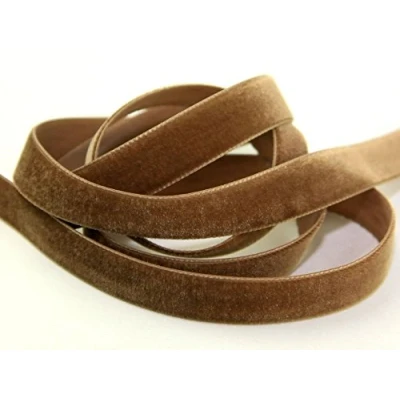 Image of Berisfords Velvet Ribbon Mini roll 9636 Cafe 5cm per 5 metre