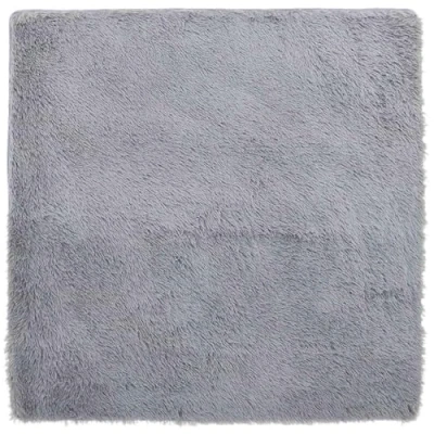 Image of vidaXL Shaggy Rug Light Grey 160x160 cm Polyester Non Slip Square Carpet for Living Room Bedroom Office High Pile Plush Area Indoor/Outdoor Modern Decor