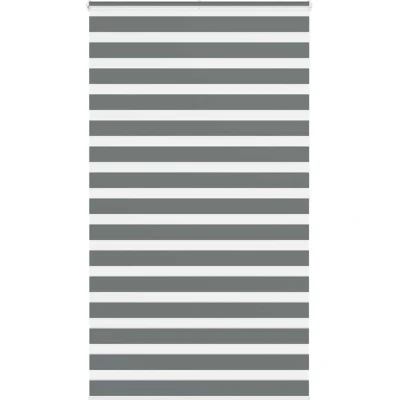 Image of vidaXL Zebra Blind Dark Grey 130x200 cm Fabric Width 125.9 Polyester