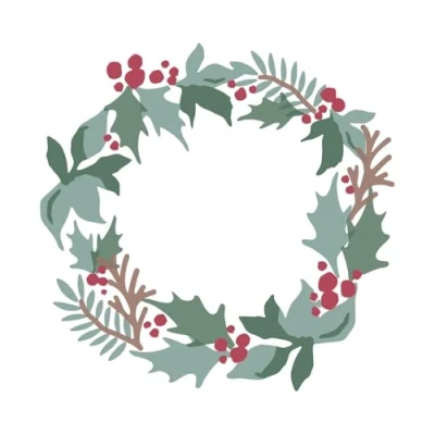 Image of Sizzix Layered Reusable Stencils for Crafts 4PK Holly Wreath by Lisa Jones, Mulitcolour, One Size, 665933