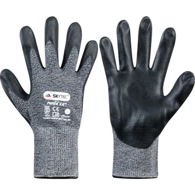 Image of Skytec Cut Resistant Gloves, Bi polymer Coated, Grey/Black, Size 7