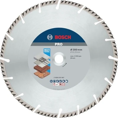 Image of Bosch 1x PRO Multi Material Diamond Cutting Disc for Bore 22.23 and Large Angle Grinders (for concrete, Reinforced Ø 300 mm, Professional Accessory Grinder)