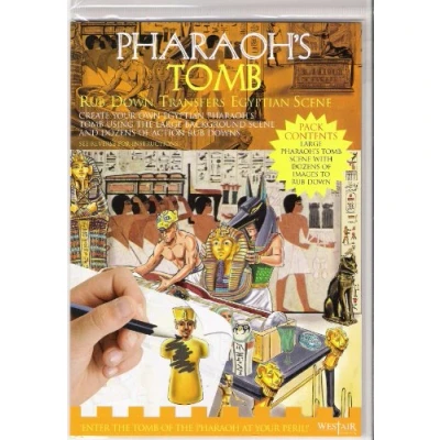 Image of Pharaoh&#039;s Tomb Rub Down Transfers Ancient Egyptian Scene