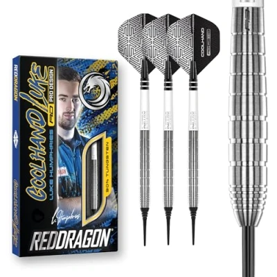 Image of RED DRAGON Luke Humphries TX1 Pioneer 18 Gram Softip Premium Tungsten Darts Set with Flights and Stems