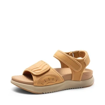 Image of DREAM PAIRS Womens Hiking Sandals Arch Support Platform Orthopedic Comfortable Open Toe Walking Summer Lightweight Outdoor Athletic Sport Shoes,Size 9,Brown,DWUMST2507