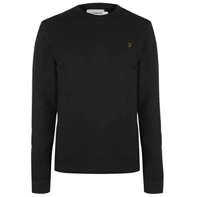 Image of Farah Men&#039;s Tim Crew Sweatshirt, Black, XL UK