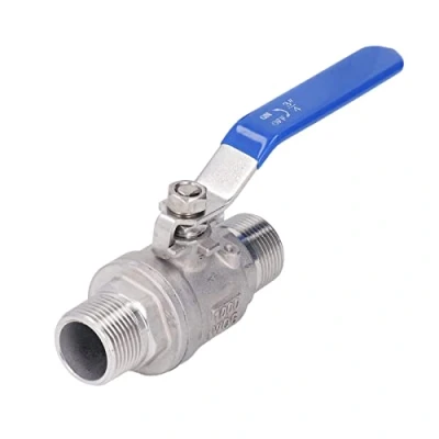 Image of 3/4in NPT Ball Valve, Manual Actuated Male Threaded Heavy Duty Lever Stainless Steel Valve Cut Out For Plumbing