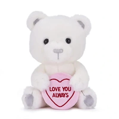 Image of Posh Paws 37766 Swizzles Hearts Bronte Bear, ‘Love You Always’ 23cm (9 inches) Soft Toy, White