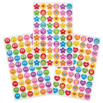Image of Baker Ross FN132 Reward Sticker Sheets Pack of 720, Teachers Stickers for Classrooms and Schools, Homework