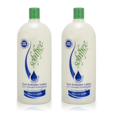 Image of Sofn’Free Moisturizer &amp; Curl Activator for Natural Hair, Soft Curls, and Waves 33.81 fl oz / 1000ml (2 Pack)