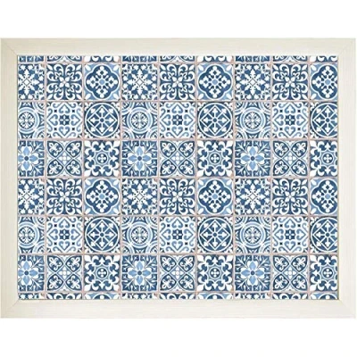 Image of BLUE LAP TRAY: Bean Bag Padded Cushion Eating Tray Laptop Desk (Lisbon Cream Frame)
