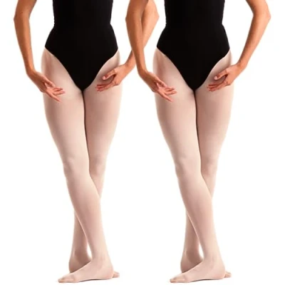 Image of 2 Pairs Dance Ballet Footed Tights (Age 1 2) (Pink)
