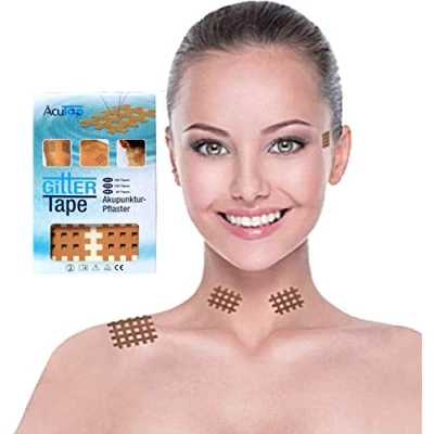 Image of AcuTop Type A,B,C Grid Tape, Acupuncture Plasters, Physio Lattice Tapes in Pink and Beige (Beige, B 120 Pieces)