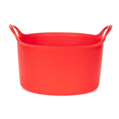 Image of Amtech Flexi Tub for Carrying Water, Soil, Bricks, Super Strong Reinforced Handles, Home DIY, Durable and Long Lasting, Heavy Duty, Cold Resistant (Red) (14L)