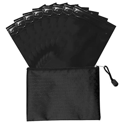 Image of Feminine Personal Disposal Bags,100 Pack 6 * 8 inches Black Opaque Zip Seal Tampon Bags with Storage Bag Discreet for Tampons,Sanitary Pads,Sanitary Liners