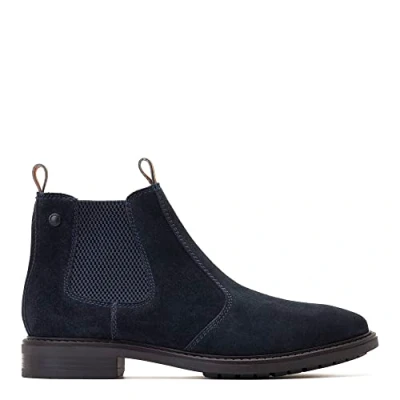 Image of Base London Mens Nelson Suede Navy Chelsea Boots UK 10