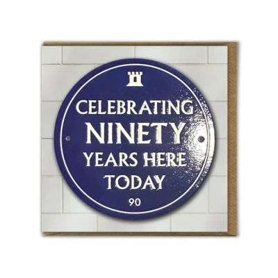 Image of Brainbox Candy Funny 90th Birthday Card &#039;Celebrating 90 Years&#039; Quality Embossed Cheeky Age For Him Her Men Women Friends Family